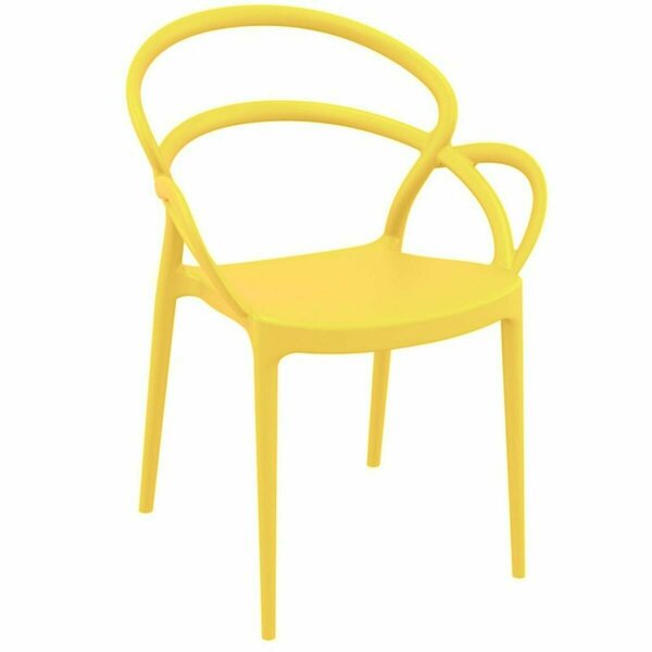 Fine-Line Mila Dining Arm Chair, Yellow, 2PK FI753845